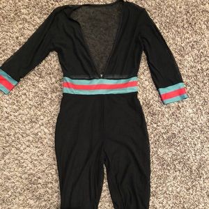 Brand New Gucci Print Mesh Jumpsuit